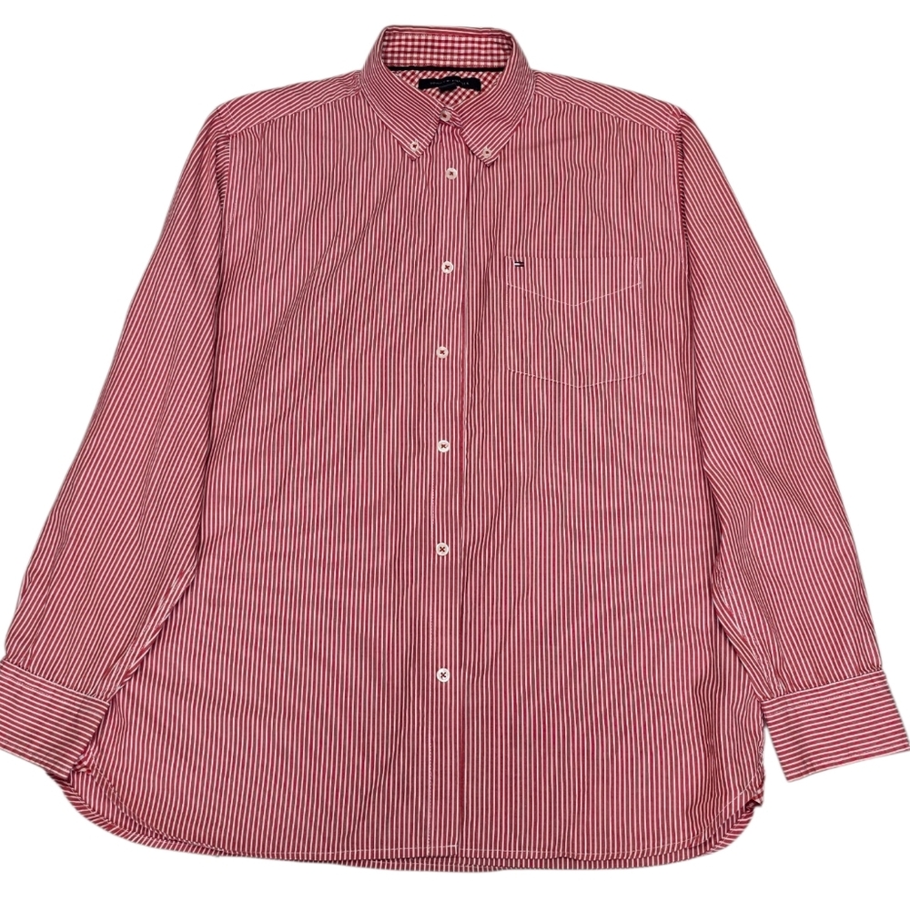 Tommy Hilfiger Men's Red Striped Shirt